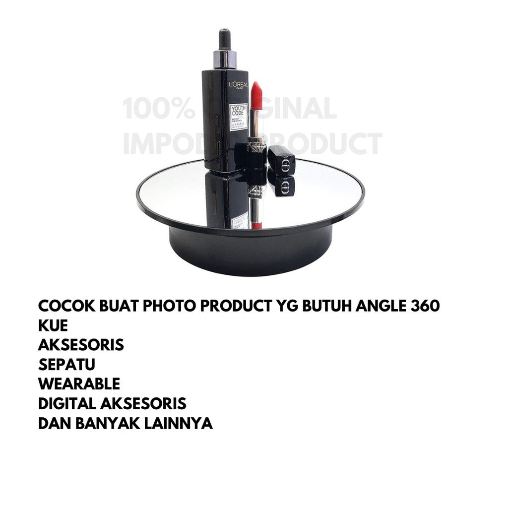 IMPODIO 360 Turntable untuk foto product berputar otomatis - diameter 20 cm dan 26cm