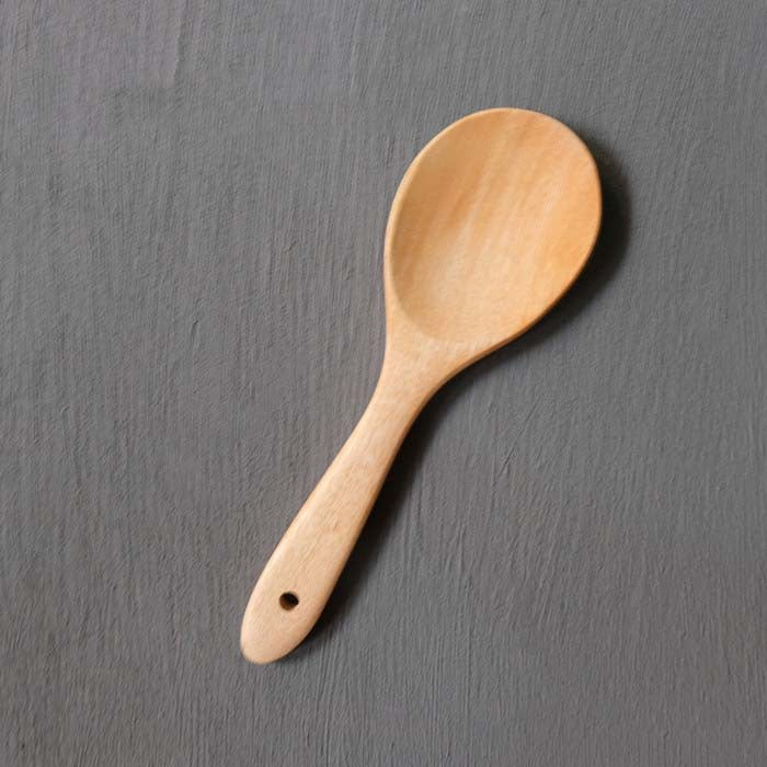 IMPODIO Centong Nasi Kayu solid panjang 20cm rapih - tampak samping
