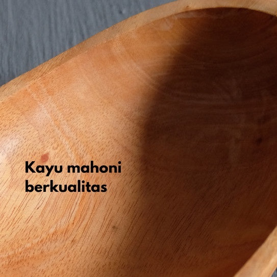 IMPODIO Piring mangkok bahan kayu bentuk lonjong mewah