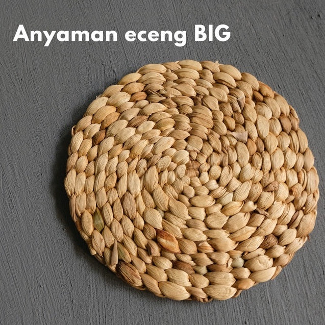 IMPODIO Anyaman eceng gondok besar Diameter 20cm placemat / pelindung panas
