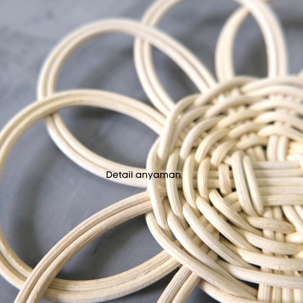 IMPODIO Coaster anyaman bunga bambu IMPODIO / tatakan gelas / properti foto