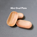 IMPODIO Mini Oval Plate – Piring Kayu lonjong kecil ukuran 10 x 6cm