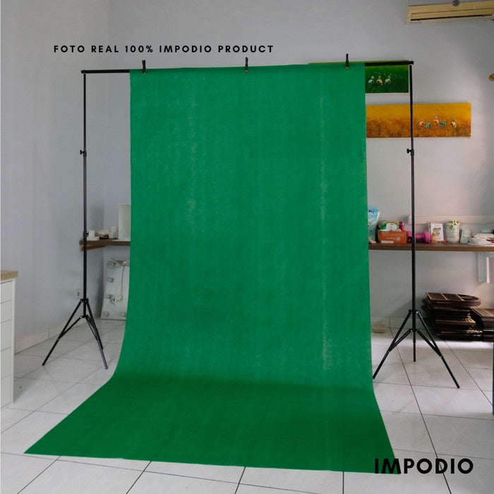 Impodio Paket Greenscreen spunbon Hijau tua + Stand backdrop youtuber LENGKAP
