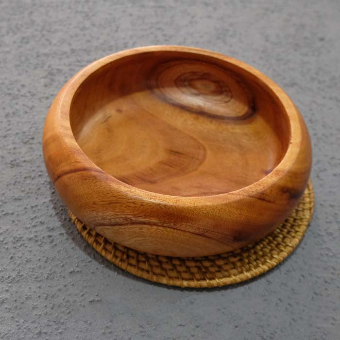 Mangkok bulat bentuk donat solid mahoni asli dan rapih