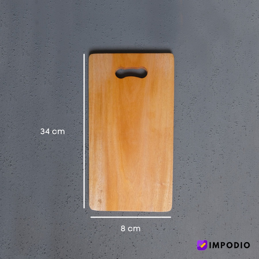 IMPODIO Telenan kayu Mahoni plong ukuran 35x8cm / Tempat potong bentuk unik