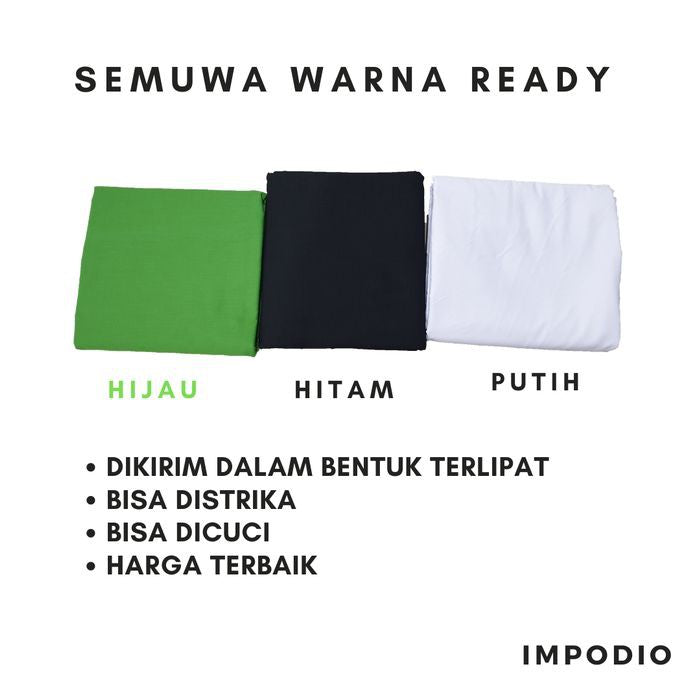 IMPODIO Background / backdrop greenscreen per meter semua warna ready