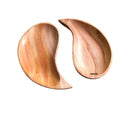 IMPODIO Piring saji kayu bentuK unik yin Yang berkualitas tebal 2 Pcs - detail produk