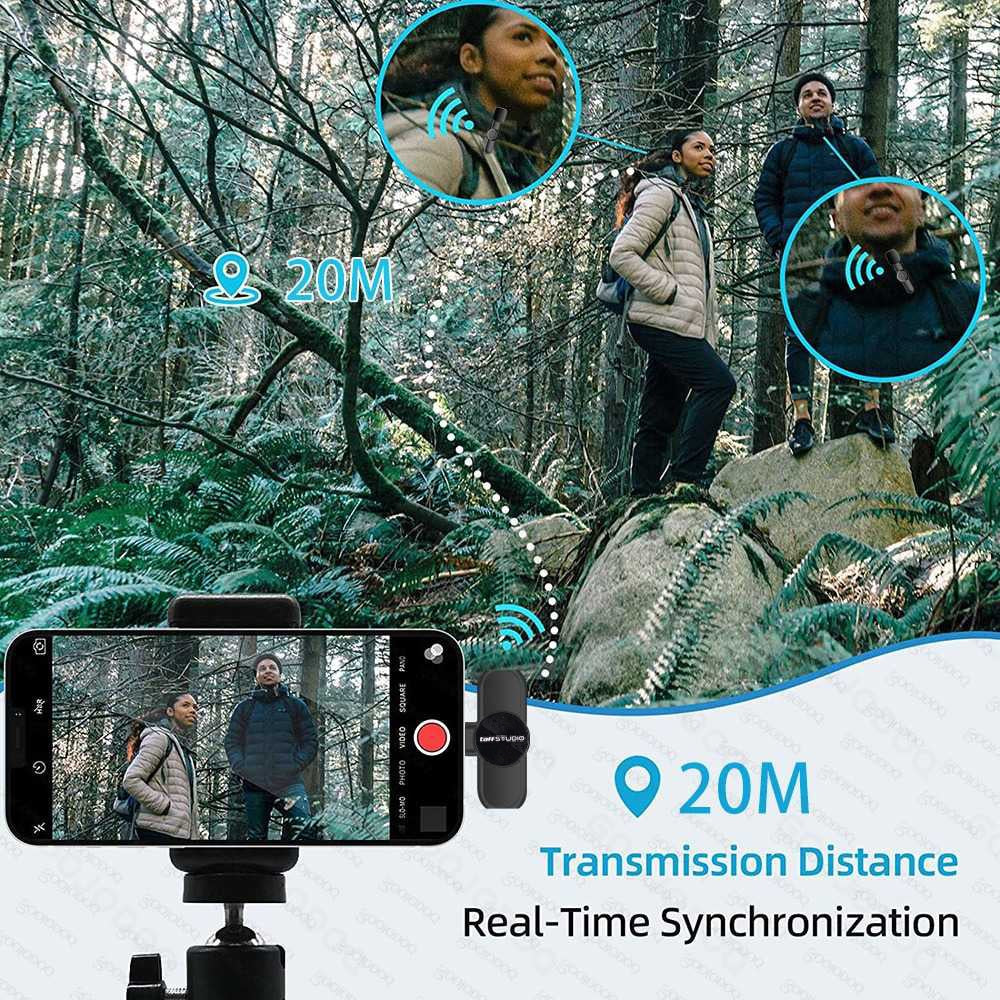Lavaliers Microphone Wireless clip on smartphone utk iPhone dan Type C