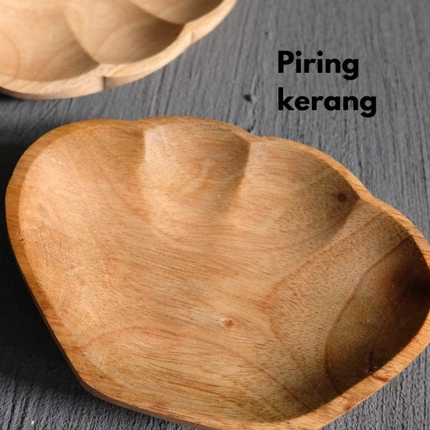 IMPODIO Piring kayu bentuk kerang sangat rapih dan bagus