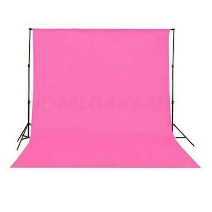 IMPODIO Background foto bahan kain polos warna pink 2.4 x 3 meter