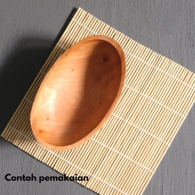 IMPODIO tikar bambu asli / sushi roller / taplak makanan 24x24cm