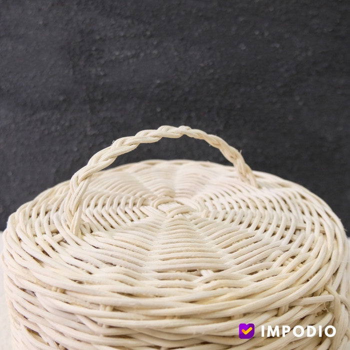 IMPODIO keranjang hampers bahan rotan diameter20cm tinggi 14cm besar - dalam penggunaan