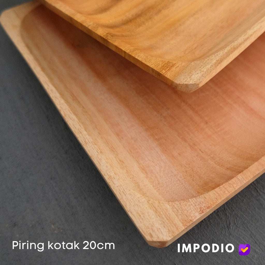 IMPODIO Piring kayu kotak ukuran 20x20cm - satuan