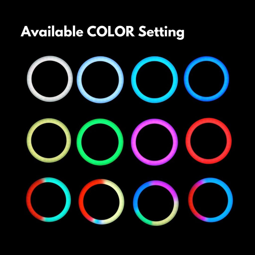 IMPODIO Ringlight Rainbow 26 CM Lampu RGB Bulat warna warni