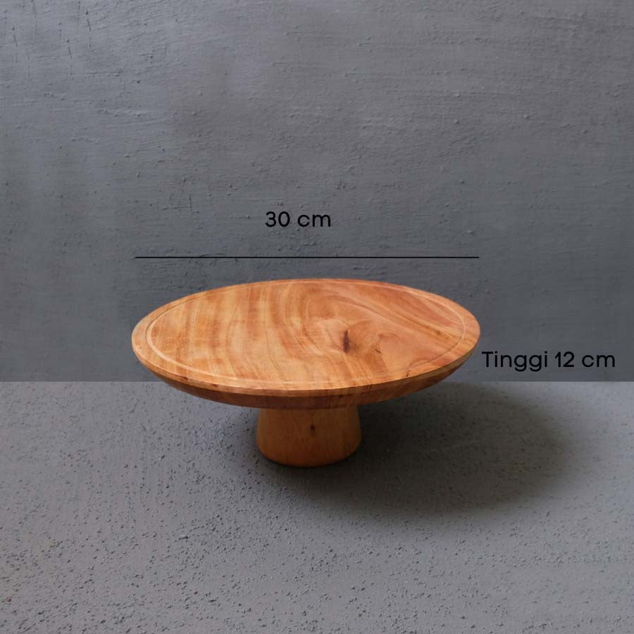 IMPODIO Wood stand premium Diameter 20cm - 30cm / Round table Kue /cake showcase