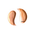 IMPODIO Piring saji kayu bentuK unik yin Yang berkualitas tebal 2 Pcs