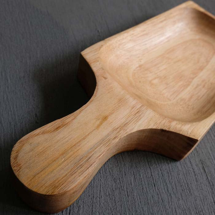 IMPODIO Piring Saji unik Kayu asli tebal ukuran 30cm x 12cm