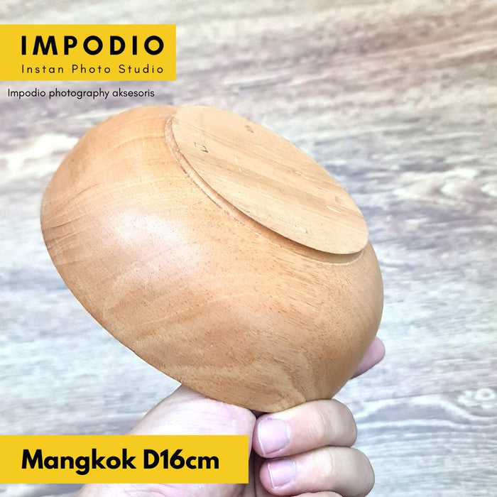 IMPODIO Mangkok Kayu Mahoni Diameter 16cm - Aksesoris Photography