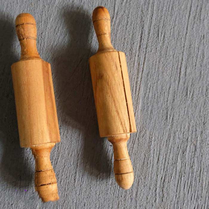 IMPODIO Mini roller – gilingan kayu keci bahan kayu solid photo props - tampak samping