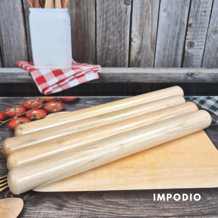 IMPODIO Rolling Pin Kayu penggilas / Penggiling Adonan panjang 20 dan 28cm