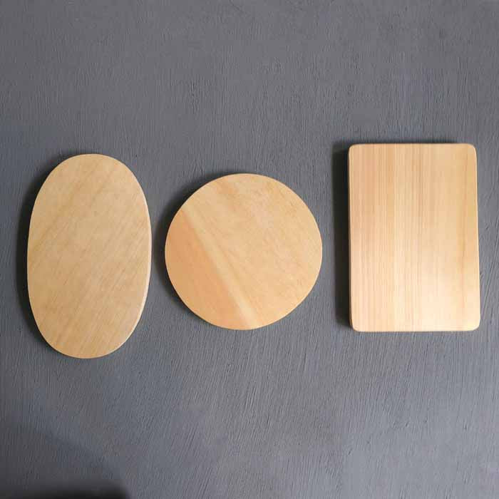 IMPODIO Talenan kayu polos tanpa kaki 3 Varian untuk photo props