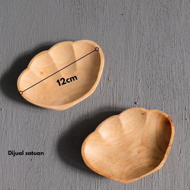 IMPODIO Piring kayu bentuk kerang sangat rapih dan bagus