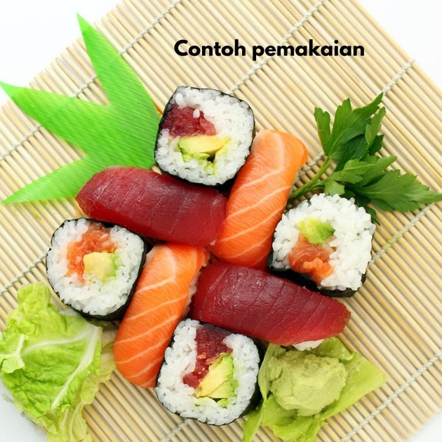 IMPODIO tikar bambu asli / sushi roller / taplak makanan 24x24cm