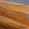 IMPODIO Talenan Kayu Jati asli Gagang alumunium ukuran 30cm x 20cm - detail produk