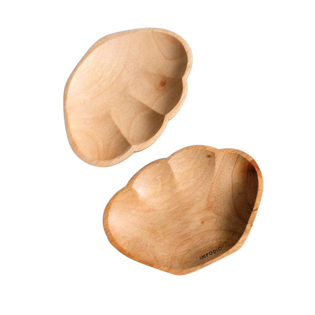 IMPODIO Piring kayu bentuk kerang sangat rapih dan bagus