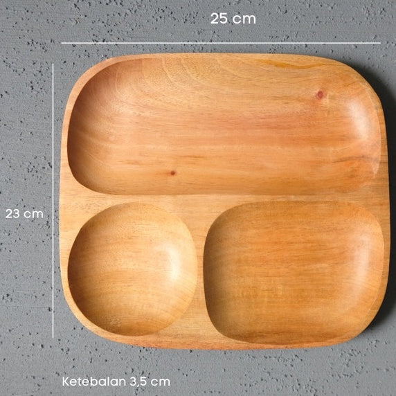 piring saji makan anak kayu MPASI KOTAK IMPODIO/mpasi kids wooden plate/props foto