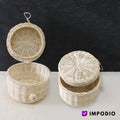 IMPODIO keranjang hampers bahan rotan diameter20cm tinggi 14cm besar - tampak samping