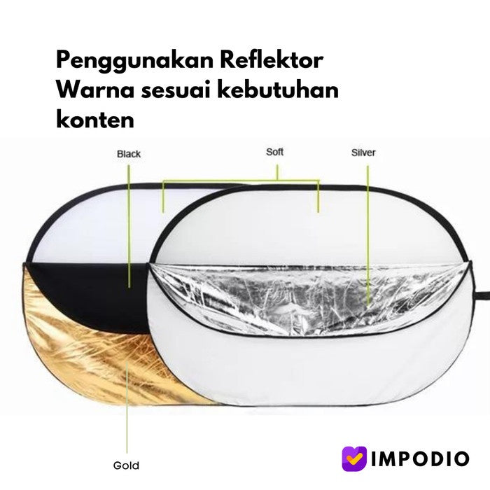 IMPODIO Reflektor Oval ukuran 60 x 90cm – Pemantul cahaya lighting - close up