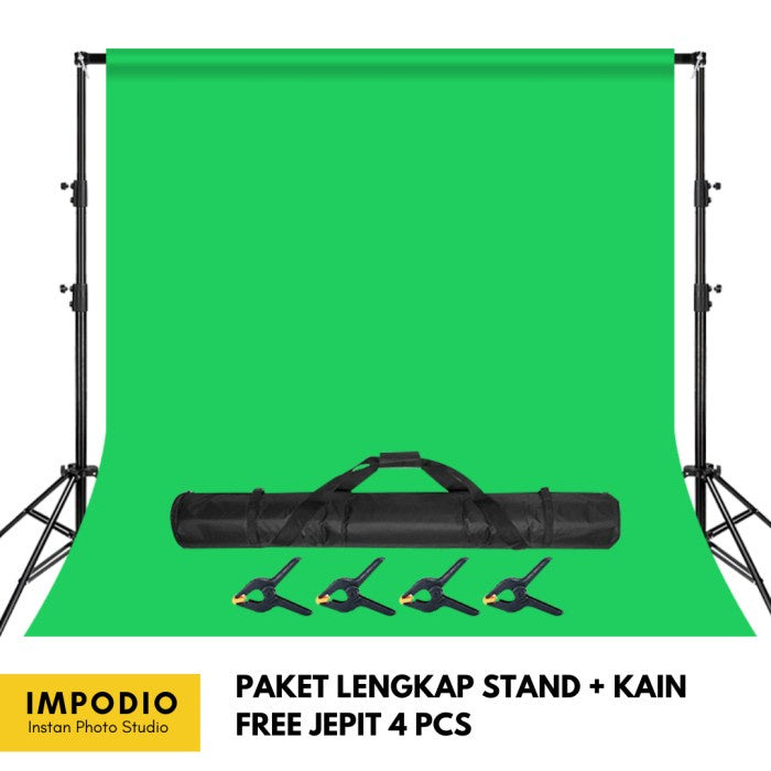 Paket stand backdrop + Kain backdrop kualitas Terbaik IMPODIO uk. 2x3m