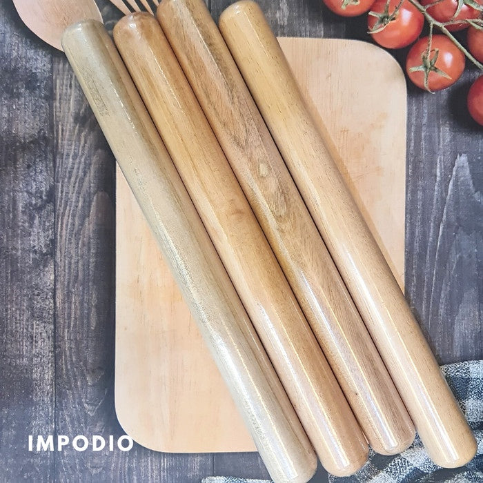 IMPODIO Rolling Pin Kayu penggilas / Penggiling Adonan panjang 20 dan 28cm