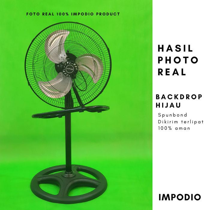 IMPODIO greenscreen spunbond backdropfoto hijau Ukuran 1.6m x permeter