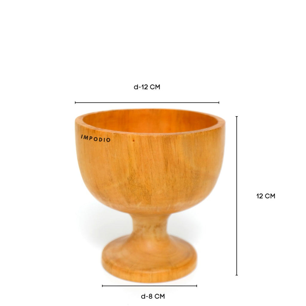 IMPODIO Gelas kayu bentuk gelas wine diameter 8 dan 12cm