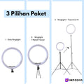 IMPODIO Ringlight diameter 26 CM 3 warna dimmable - dalam penggunaan