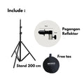IMPODIO Paket Reflektor Oval 60x90 + Stand 2M – Pemantul cahaya - background putih