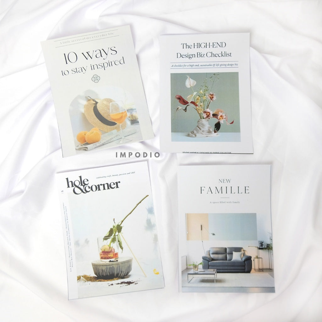IMPODIO Cover majalah 15x20cm (4pcs) – magazine kinfolk props foto - lifestyle