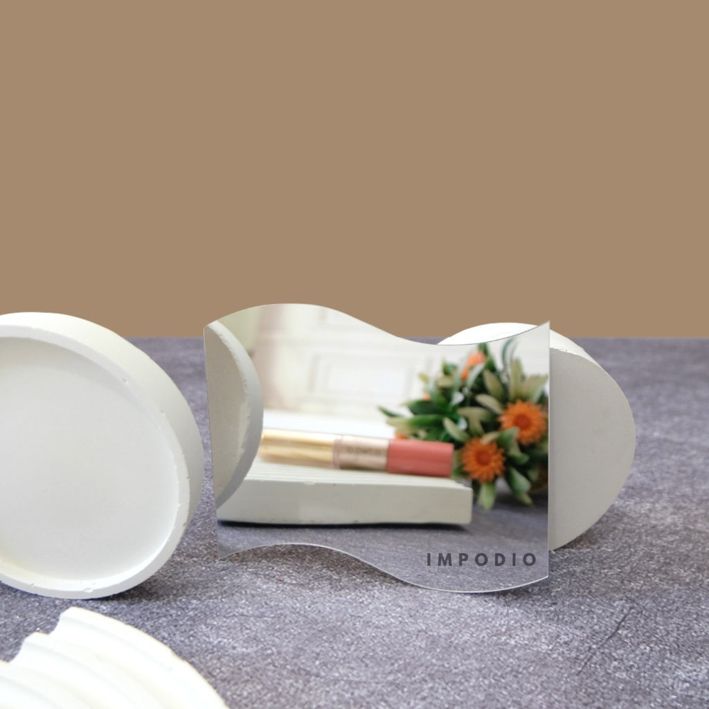 IMPODIO Wave Aesthetic Mirror  / cermin acrylic / dekorasi photo props