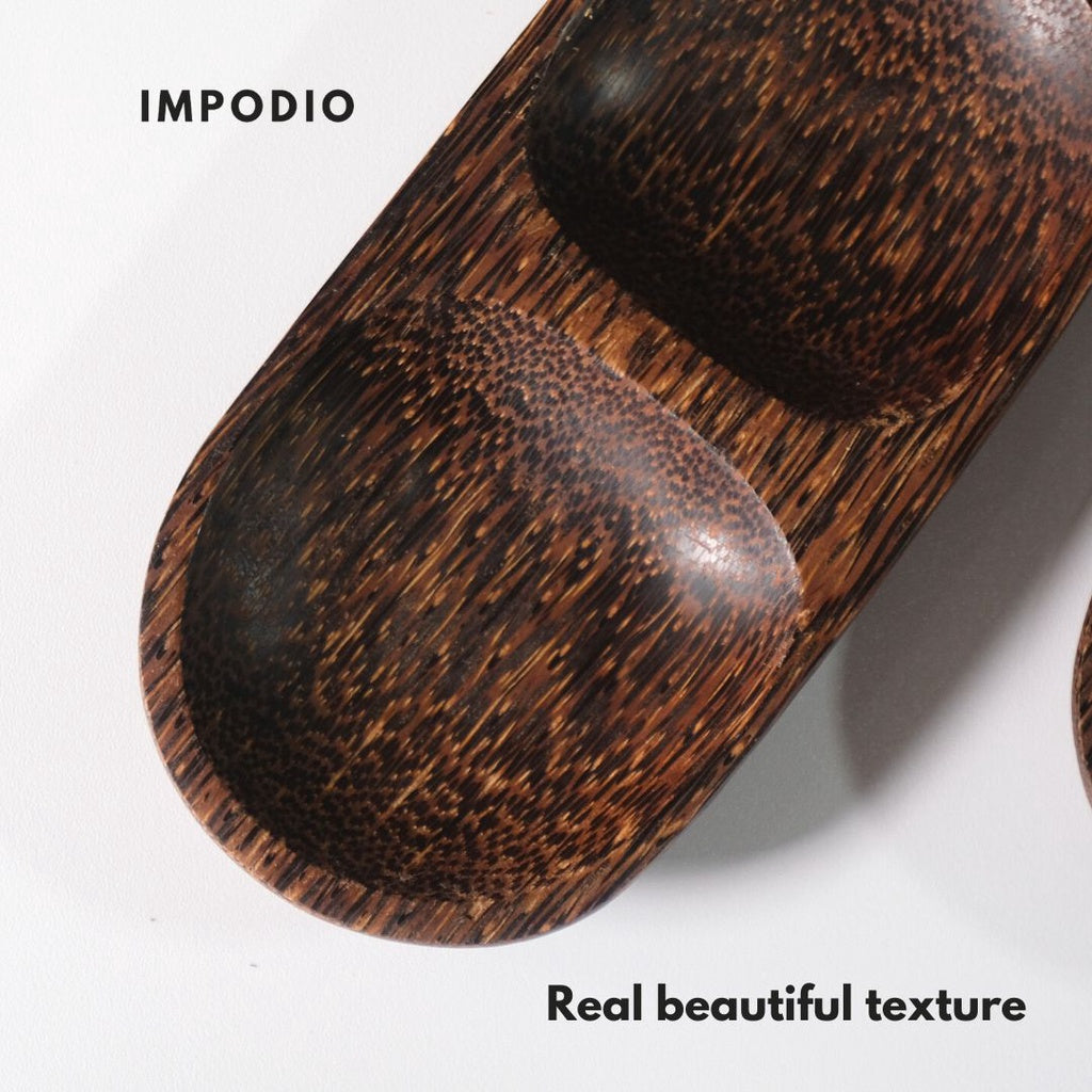 IMPODIO Tempat sambal isi 2 kayu arem ukuran 16cm x 8cm / kayu hitam
