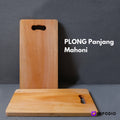 IMPODIO Telenan kayu Mahoni plong ukuran 35x8cm – Tempat potong bentuk - tampak samping