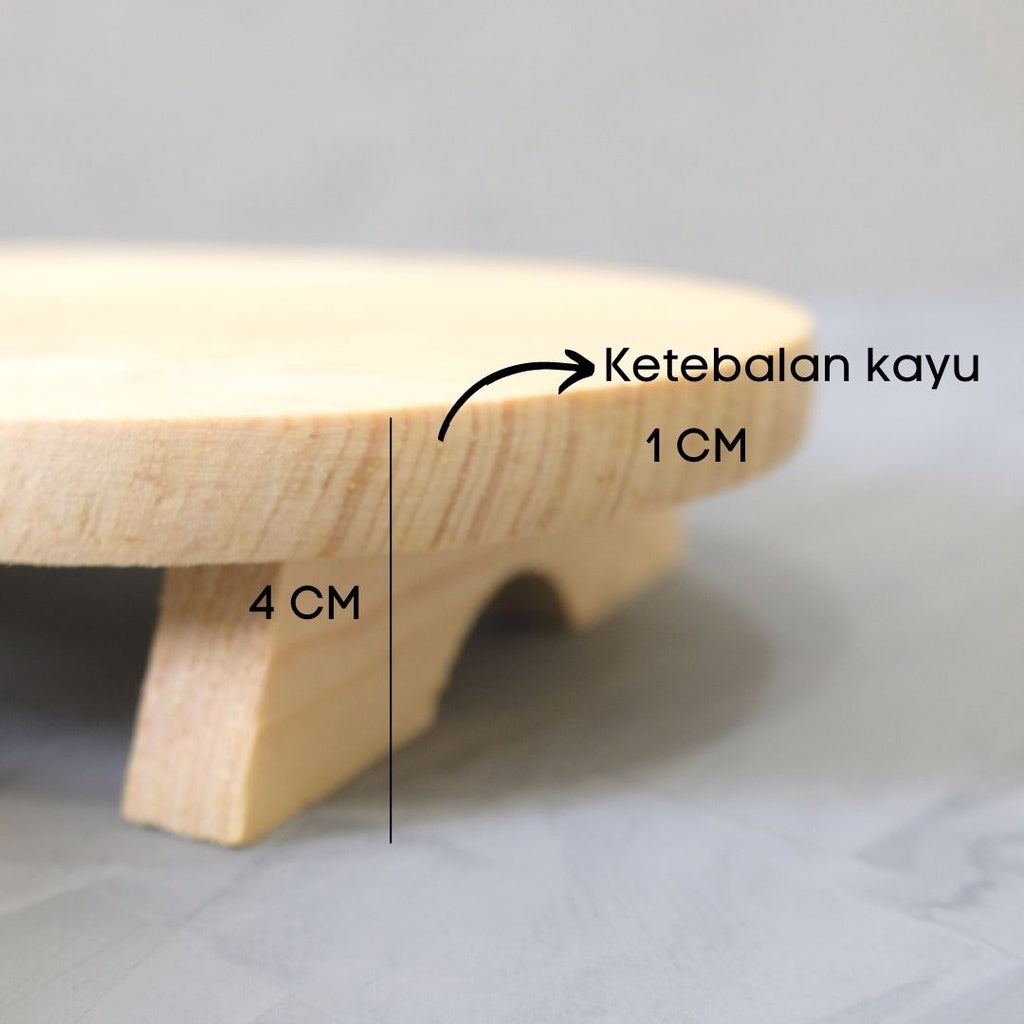 IMPODIO Talenan Kayu Pinus OVAL ukuran 21x15cm props aksesoris photography