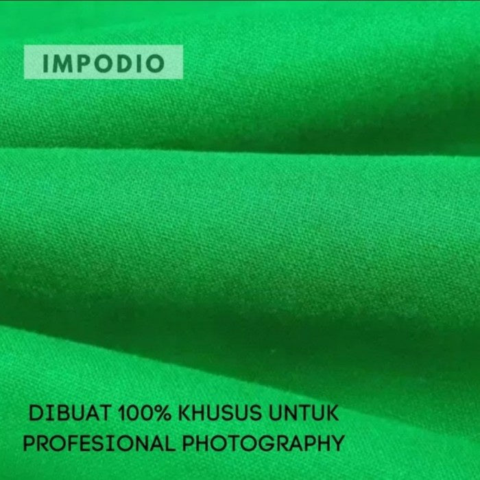 IMPODIO Kain hijau polos background greenscreen profesional grade 3x9m