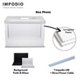 IMPODIO Box studio foto ukuran 75x50cm Free Background putih dan hitam - background putih