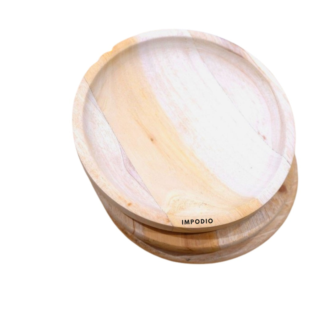IMPODIO Piring Cobek Kayu Diameter 15 Cm - Aksesoris Photography
