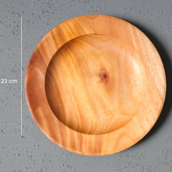 IMPODIO piring makan kayu / wooden plate diameter 23cm