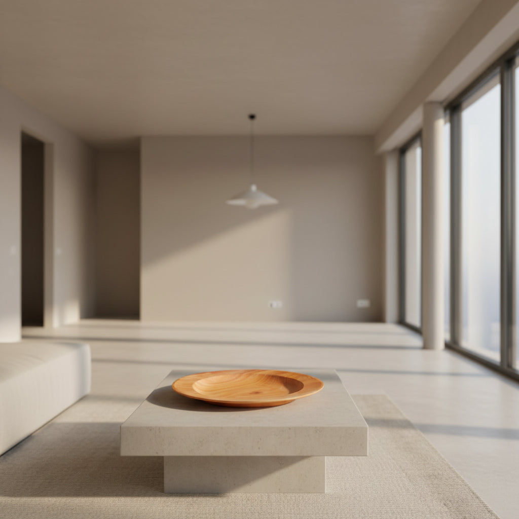 IMPODIO piring makan kayu / wooden plate diameter 23cm