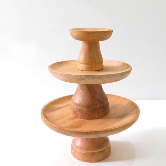 IMPODIO Stand cake kayu – display dessert kue – properti foto makan