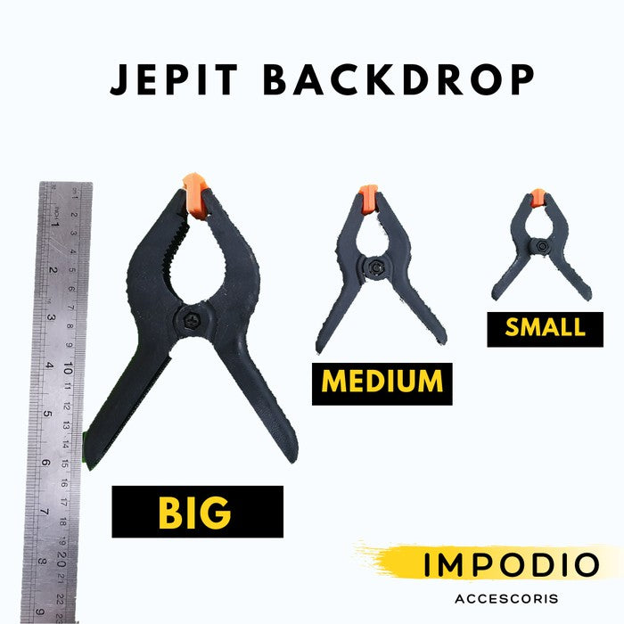 IMPODIO Jepit Background Foto Studio clamp 3 varian ukuran